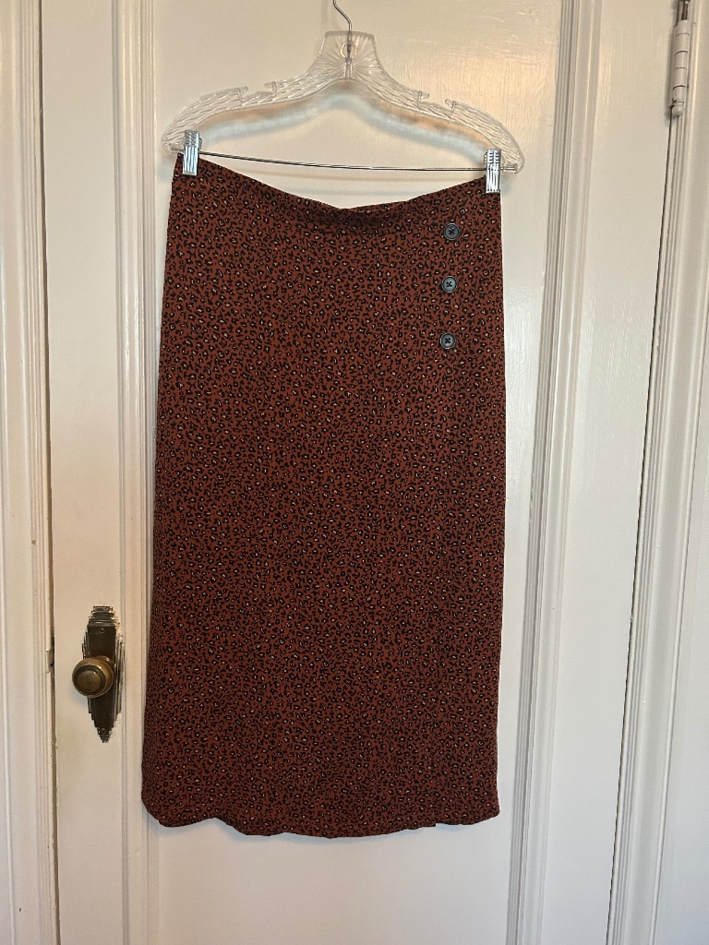 Rachel Brown Floral Pull On Midi Skirt Sz Large